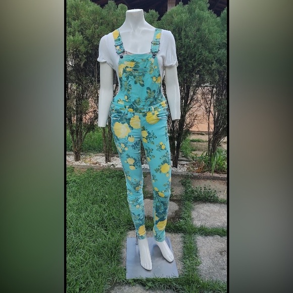 FARM Rio Pants - Farm Rio denim jumpsuit overalls